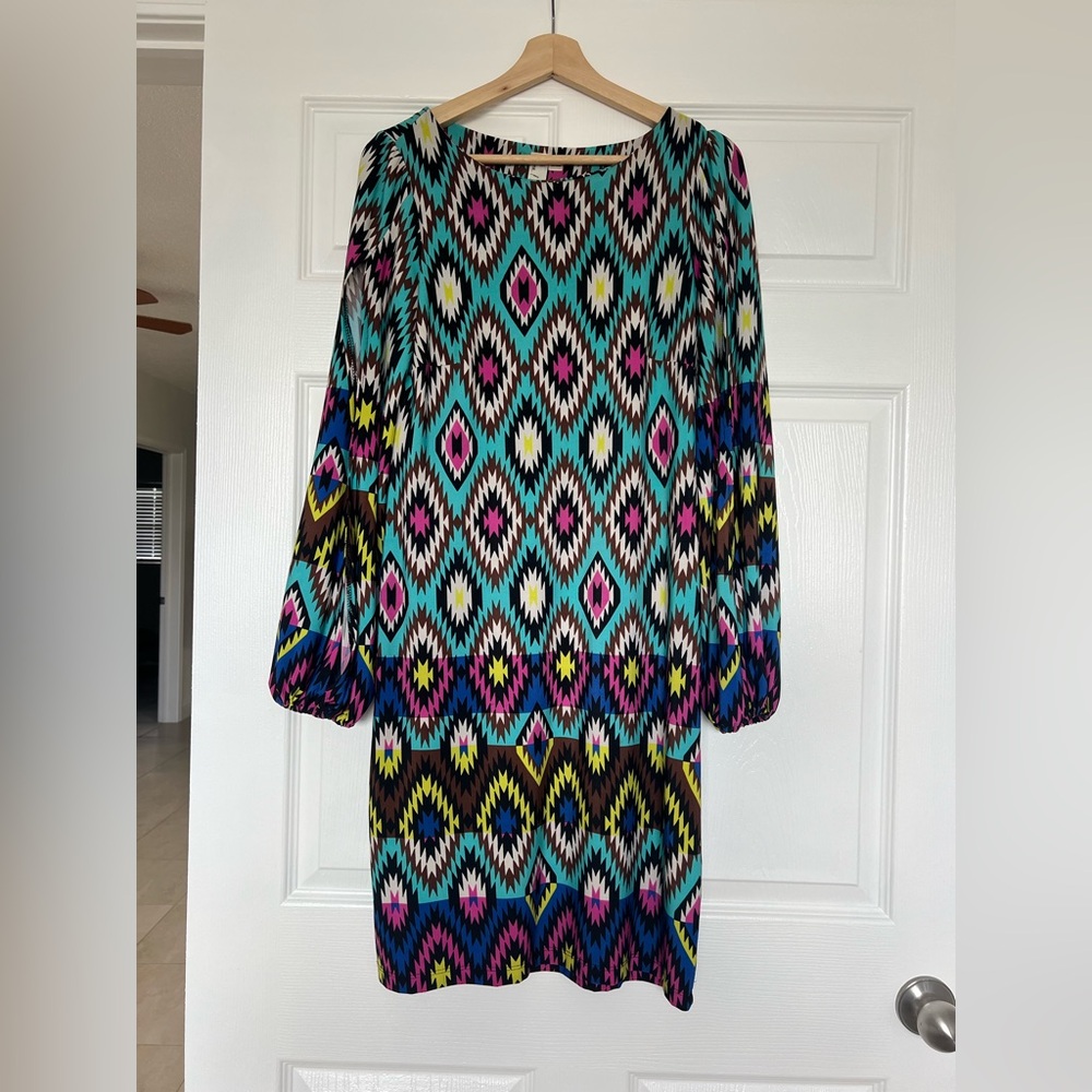 Emma & Michele Vibrant Long Sleeve Dress